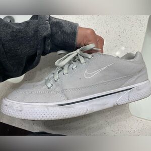 Nike Light Gray Canvas Low-Top Sneakers